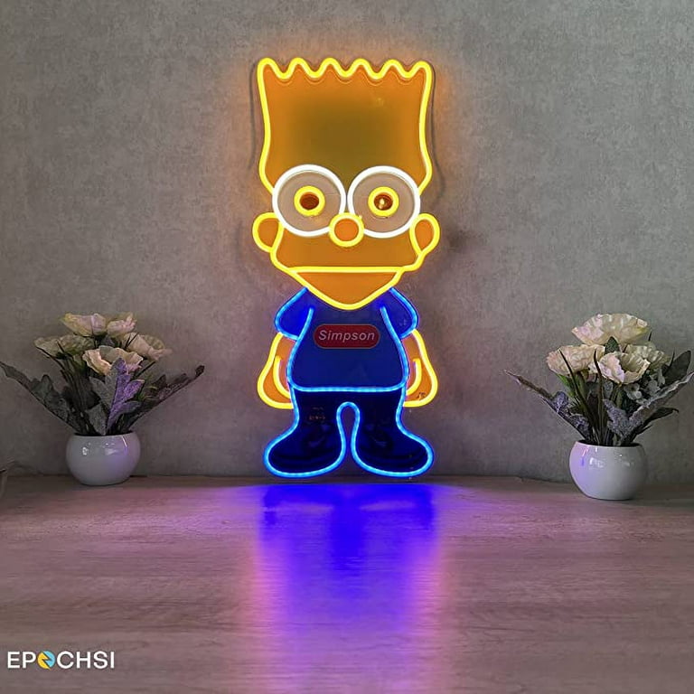 Simpson Neon LED Light-Up Sign 20 x 9 Inches Clear Edge Cut