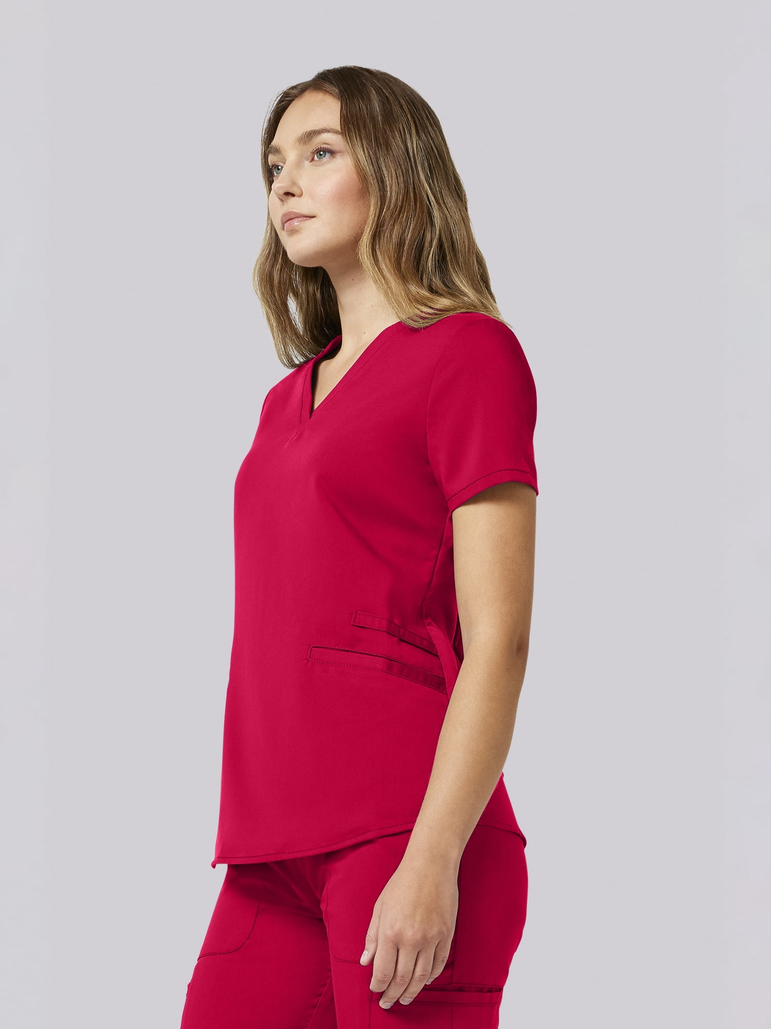 Scrubstar Ultimate Women’s Antimicrobial Welt Pocket V-Neck Scrub Top, Sizes XS–3XL