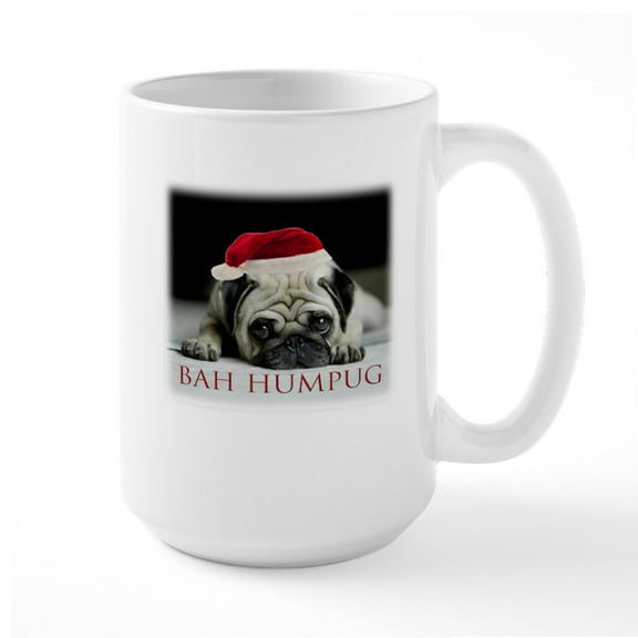 CafePress - Christmas Puggie Large Mug - 15 oz Ceramic Large White Nolvety Mug