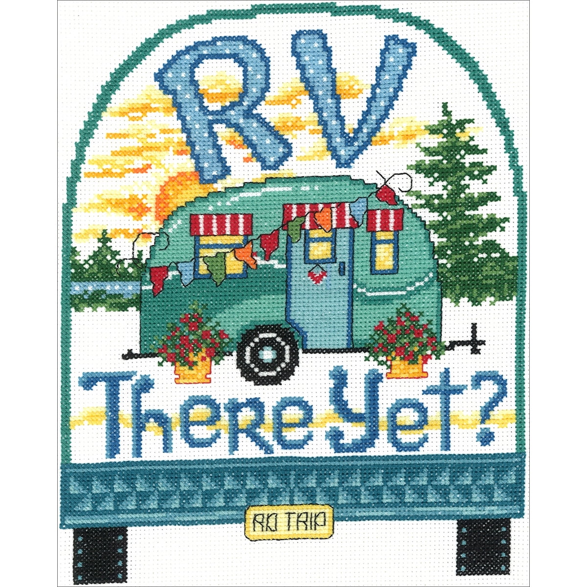RV There Yet? Counted Cross Stitch Kit-7.5"X9.5" 14 Count