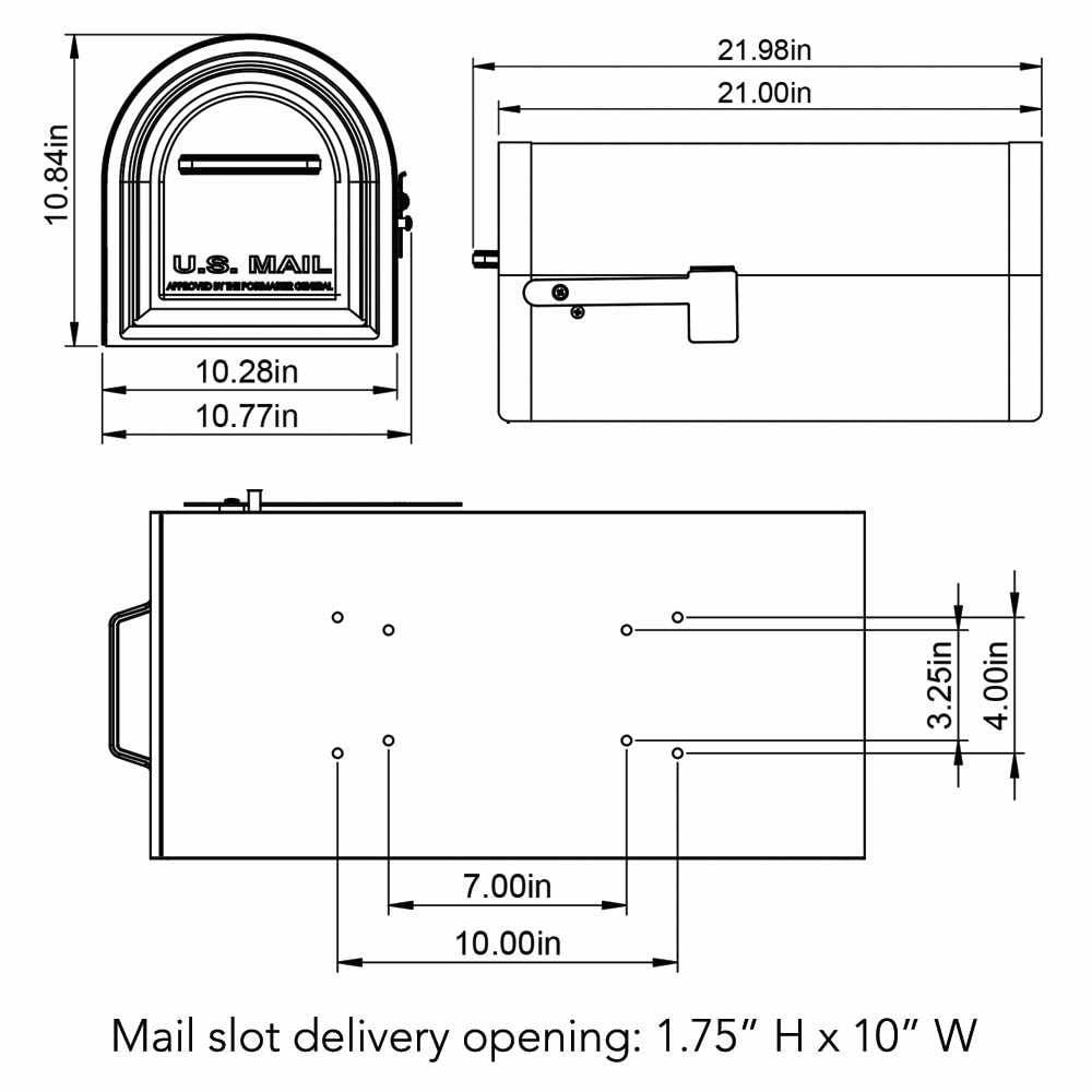 Gibraltar Mailboxes Reliant Locking Steel Residential Post Mount Mailbox, White