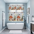thumbnail image 3 of Spring Mushrooms Kitchen Curtains Sets for Windows 36 Inch Length, Farmhouse Pastoral Botanical Gray Plaid Rod Pocket Window Treatments Tier Curtains and Valances Set for Bedroom/Bathroom, 3 of 8