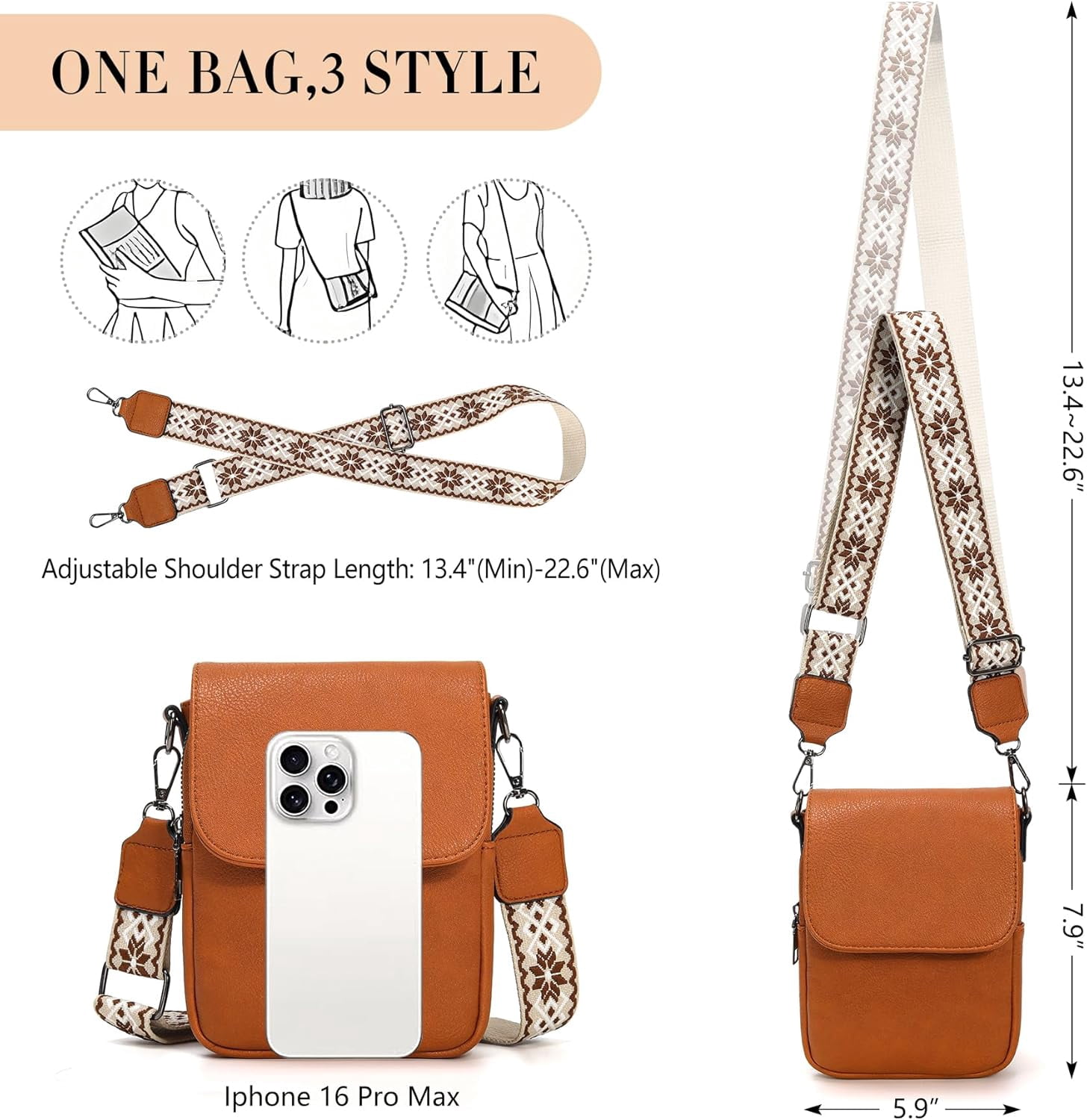 Small Crossbody Bag for Women Cell Phone Bag Cross Body Wallet Purses Mini Shoulder Handbag Purse with Card Slots