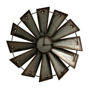 Gianna's Home Rustic Farmhouse Metal Windmill Wall Clock 18 1/2 in.