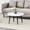 White+Black, variant on Modern Coffee Table With Walnut Finish - 23.6 Inches Diameter, , Texture, Black Metal Leg, Water Resistance, Adjustable Feet For Stability