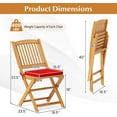 thumbnail image 2 of QISHENSHUI 2 Pieces Folding Outdoor Dining Chairs, Acacia Wood Patio Chairs with Soft Cushions, Slatted Backrests and Seats, Outdoor Chairs for Porch, Balcony, Deck and Yard (One-Size,Red,2), 2 of 9