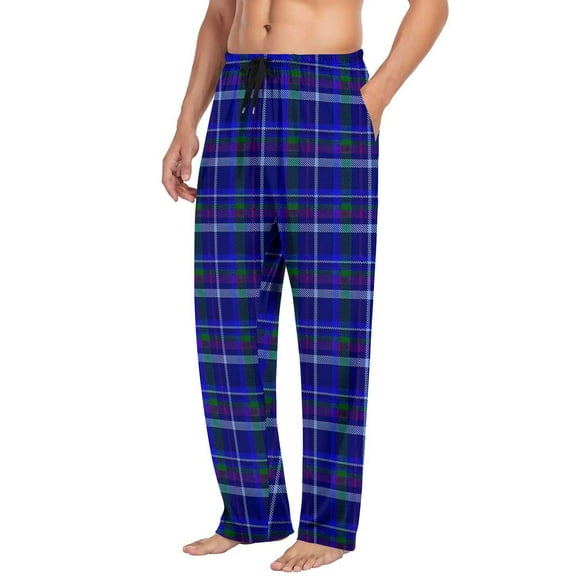 snilers Mens Pajama Pants Drawstring Elastic Waist Plaid Pants Soft Comfy Lounge Trousers Straight Leg Sweatpants with Pockets