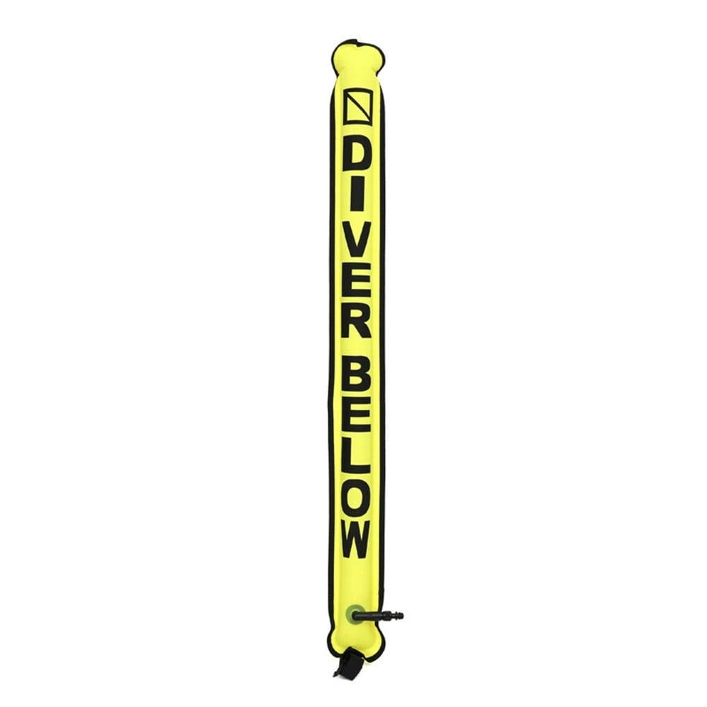 Bouée SMB Gonflable Plongée - 115x12.7cm, Nylon 210D, Valve Surpression, Gonflage Oral, Rouge, 135g
