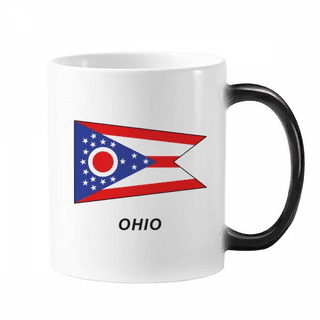 Ohio State Flag in State Map - 15oz Deluxe Double-Sided Coffee Tea Mug