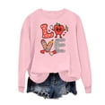 thumbnail image 6 of Itsame Valentine's Sweatshirt Womens Long Sleeve T-Shirts Loose Crew Neck Tops Pink Size 2XL, 6 of 7