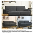 thumbnail image 2 of UIXE 62'' Loveseat Sofa for Living Room Indoor 2-seater Sofa Small Couch for Bedroom Office, Gray, 2 of 5