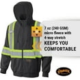 thumbnail image 2 of Pioneer Hi Vis Safety Black Hoodie - Zip-Up Style with Reflective Tape - Detachable Hood - Class 1, 2 of 9