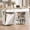 White, variant on ROGALIS 60" Rolling Kitchen Island with Power Outlet, Drop Leaf Countertop, Trash Storage Cabinet, Large Storage Drawers and Cabinets, Spice Rack, Towel Rack, Lockable Wheels, Black/Rustic