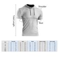 thumbnail image 4 of Men Summer Sports T-Shirt Solid Color Hooded Short Sleeve Drawstring Quick-Dry Breathable Running Gym Sportswear, 4 of 7