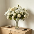 thumbnail image 6 of Artificial Flower Bouquet Fake Rose Silk Flowers Centerpiece for Bedroom Table Wedding Home Decor 11.81x3.15 in, 6 of 7