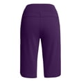 thumbnail image 4 of Womens Bermuda Long Shorts Knee Length Capris Pull on Petite High Waisted Athletic Shorts with Pockets Summer Stretch Loose Jeggings Purple XL, 4 of 7