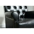 thumbnail image 2 of Tufted Scroll Arm Chesterfield Faux Leather Accent Chair, Living Room Armchair with Nailheads, Black, 2 of 2