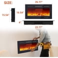 thumbnail image 3 of Trilenars 30 Inch Wall Mounted Electric Fireplace - Remote Control,Quiet Operation,Timer,Touch Screen,12 Adjustable Flame Colors & Brightness,120v/1500w Heater for Home,Black, 3 of 8