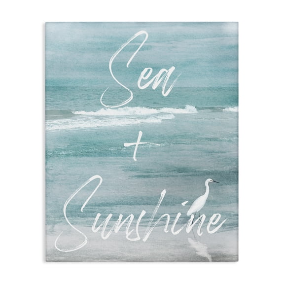 Stupell Industries Coastal Sea & Sunshine Phrase Canvas Art, 16 x 20, by Christine Zalewski