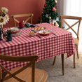 thumbnail image 4 of Mantel de algodón navideño para fiestas y eventos con estampado a cuadros, 4 of 5