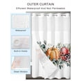 thumbnail image 2 of No Hook Cloth Fabric Shower Curtain with Snap in Liner, Orange Pumpkin Fall Waterproof Shower Curtains Set with See Through Top Window, Rugby Thanksgiving Eucalyptus Leaves Bath Curtains 72"x78", 2 of 6