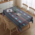 thumbnail image 2 of Blue Geometric and Striped Pattern Rectangle Tablecloth 60"x84",Waterproof Polyester Rectangle Table Cloth, Wipeable Spillproof Polyester Tablecloth for Dining, Camping, Indoor and Outdoor, 2 of 5