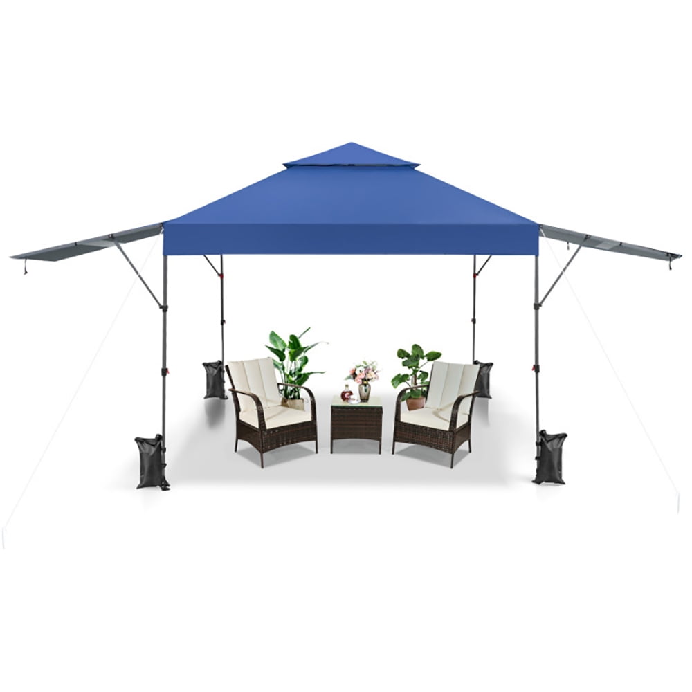 Aimee Lii 10 x 17.6 Feet Outdoor Instant Pop-up Canopy Tent with Dual Half Awnings, Backyard Canopy Gazebo for Party Camping BBQ Events, Blue Aimee Lii 10 x 17.6 Feet Outdoor Instant Pop-up Canopy Tent with Dual Half Awnings, Backyard Canopy Gazebo for Party Camping BBQ Events, Blue