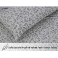 thumbnail image 3 of Ruvanti Flannel Sheets Queen Size - 100% Cotton Brushed Flannel Bed Sheet Sets - Deep Pockets 16 inches (Fits up to 18") - All Seasons Breathable & Super Soft - Warm & Cozy - 4 Pcs - Grey Buds, 3 of 9
