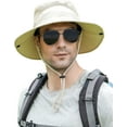thumbnail image 4 of Koreshion Mens Womens Sun Hat Wide Brim Breathable Mesh UPF 50+ Waterproof Fishing Hat Safari Hat Foldable Boonie Cap Khaki, 4 of 6