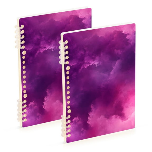 joogoo Spiral Journal Notebook Watercolor Tie-dye Pink College Ruled Notebooks 8.3" x 5.7" 2 PCs