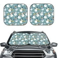 thumbnail image 2 of Honeii Snowflake Scarf Snowman Print Foldable Car Sun Shade for Windshield, 2-Piece UV Protection Shade, Protects Car Interior, Ideal for Cars, Trucks, SUVs-Large, 2 of 6