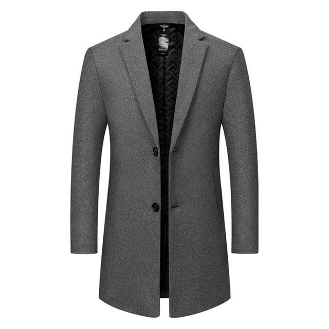 Uniforme Gris de Travail/bureau Modeste Décontracté pour Homme Hiver Automne Col Roulé Doublé en Molleton Sherpa Long Veste Basique Blazer Tenue Homme 2025 Vêtements Mode Coupe Régulière L