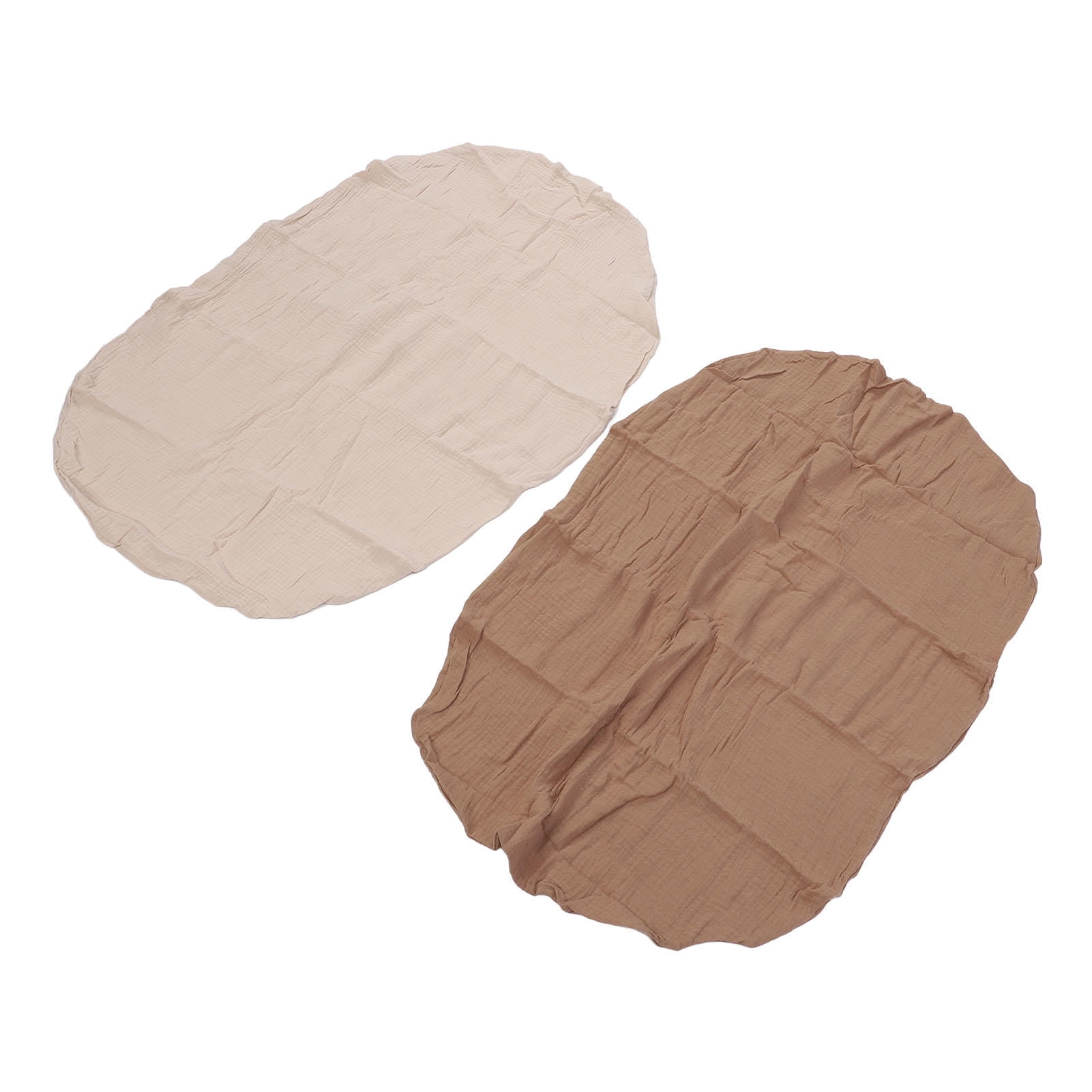 LAZIOEGR 2-Pack Washable Diaper Changing Pad Covers, Oatmeal Light Brown, Full Wrap, Machine Washable, Fits Standard Pads, Soft & Durable