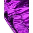 thumbnail image 6 of Unique Bargains Women's Track Holographic Shiny Metallic Zip Front Jacket XS Purple, 6 of 7