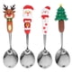 thumbnail image 1 of 4 piezas Elementos navideños Cuchara de acero inoxidable Cuchara de té Cuchara agitadora de dibujos animados Cuchara de café Cuchara de postre Cuchara de metal Cucharas multifuncionales, 1 of 7