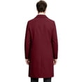 thumbnail image 3 of Mens Trench Coat Long Coats Winter Overcoat with Notched Lapel, Warm Windproof Topcoat for Fall Winter Casual Wear 1 Pcs Wine 3XL, 3 of 3