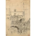 thumbnail image 2 of Paul Huet 14x18 Black Ornate Wood Framed Double Matted Museum Art Print Titled - The Big Clock and the Arethuse Fountain in Rouen, 2 of 5