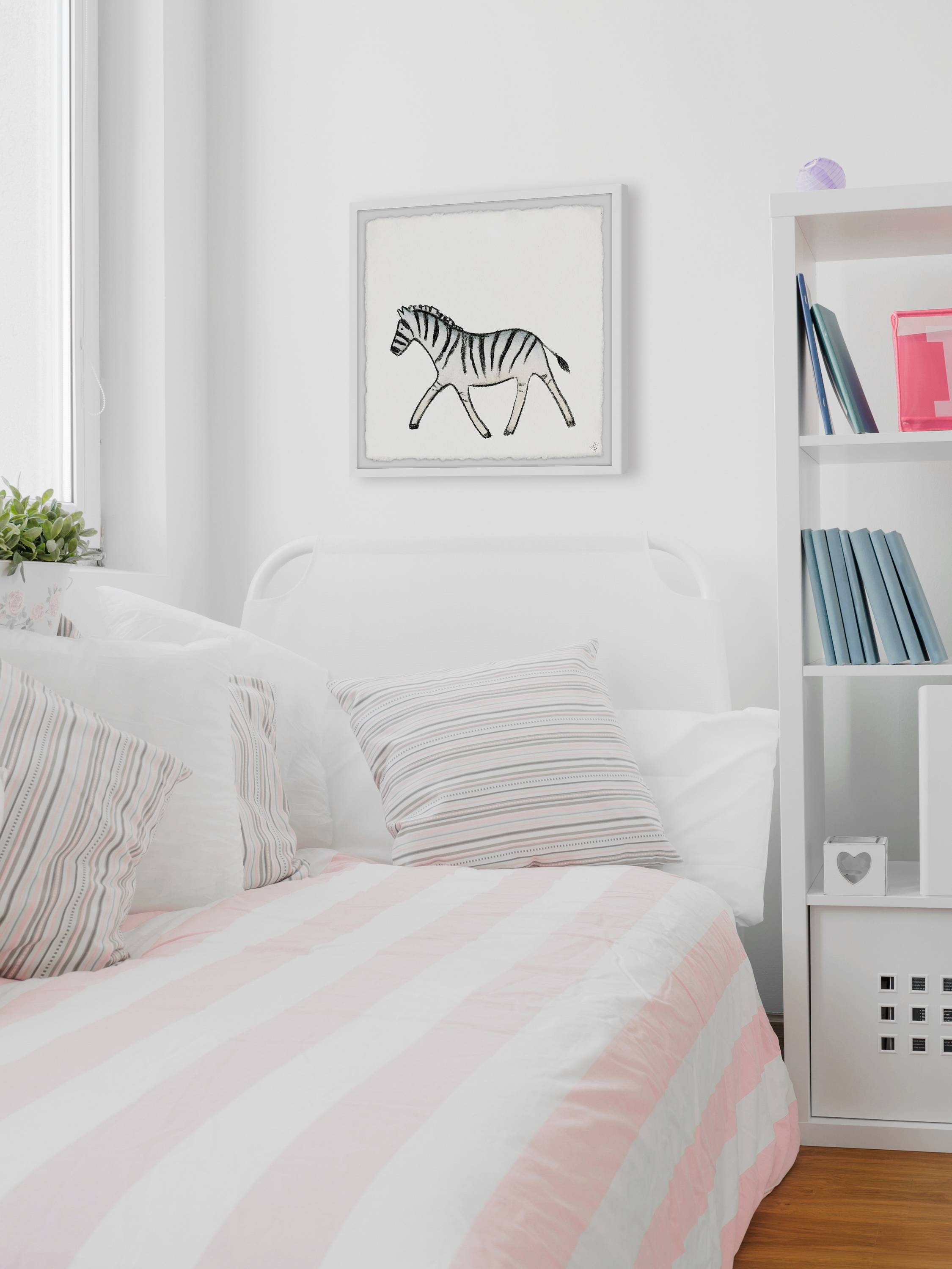 Marmont Hill Walking Zebra Framed Wall Art