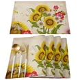 thumbnail image 2 of Bee Sunflower Vintage Modern Table Runner Holiday Party Decoration Wedding Tablecloth Dining Table Accessory, 2 of 5