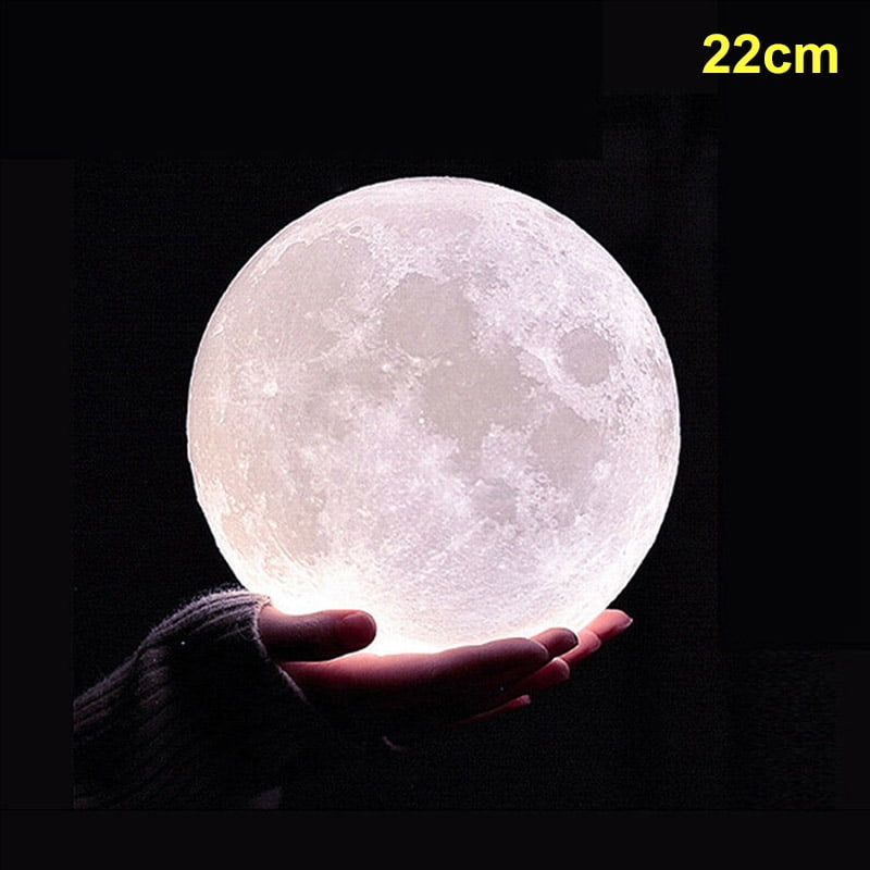 3D Printing Moon Lamp USB LED Night Lunar Light Touch And Remote Color Changing~ 