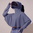 thumbnail image 2 of Lcziwo Women's Sun Protective UPF Hoodies Full Zip Long Sleeve Thin Shawl Ice Silk Quick Dry Solid Jackets with Mask and Brim Dark Gray,Free Size, 2 of 9