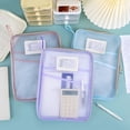thumbnail image 6 of Clear Net File Bag Large Capacity Document Organiser Bag Homework Organiser Bag Zippered Academic File Bag for School, 6 of 9