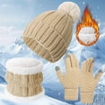 thumbnail image 1 of Women's Winter Warm Gloves Hat And Neck Set With Thick Velvet For Cold And Cycling, 1 of 6