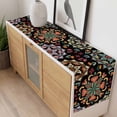 thumbnail image 4 of Black Boho Table Runner - 120 Inch Long, Kitchen Dining Table Runner Dresser Scarves, Ethnic Country Colorful Abstract Floral Motifs Farmhouse Decor for Coffee Tables Wedding Party Banquet, 4 of 8