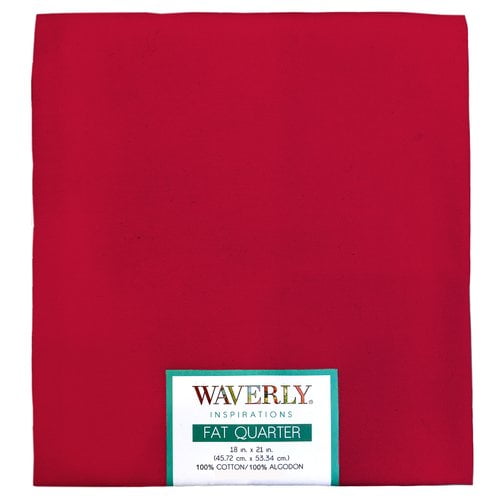 Waverly Inspirations Cotton 18" x 21" Fat Quarter Solid Poppy Red Print Fabric, 1 Each