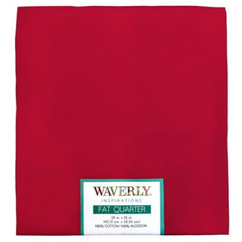 Waverly Inspirations Cotton 18" x 21"  Quarter Solid Poppy Red Print Fabric, 1 Each