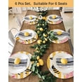 thumbnail image 4 of 15 Inch Round Placemats Set of 6, Spring Bees Daisy Non Slip Heat Insulation PP Table Mats, Rustic Tulips Dots Yellow Striped Burlap Washable Place Mats for Kitchen Dining Party Table Decor, 4 of 7