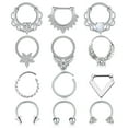 thumbnail image 1 of Briana Williams Nose Rings Septum Clicker Daith Cartilage Tragus Conch Piercing Jewelry Stainless Steel Hoop Piercing, 1 of 1