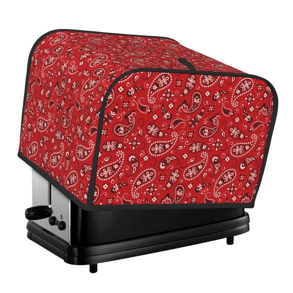 Lsque Red Paisley Floral Print 4 Slice Toaster Cover , Kitchen Appliance Dustproof Protector , Toaster Protector Dustproof Kitchen Appliance Cover