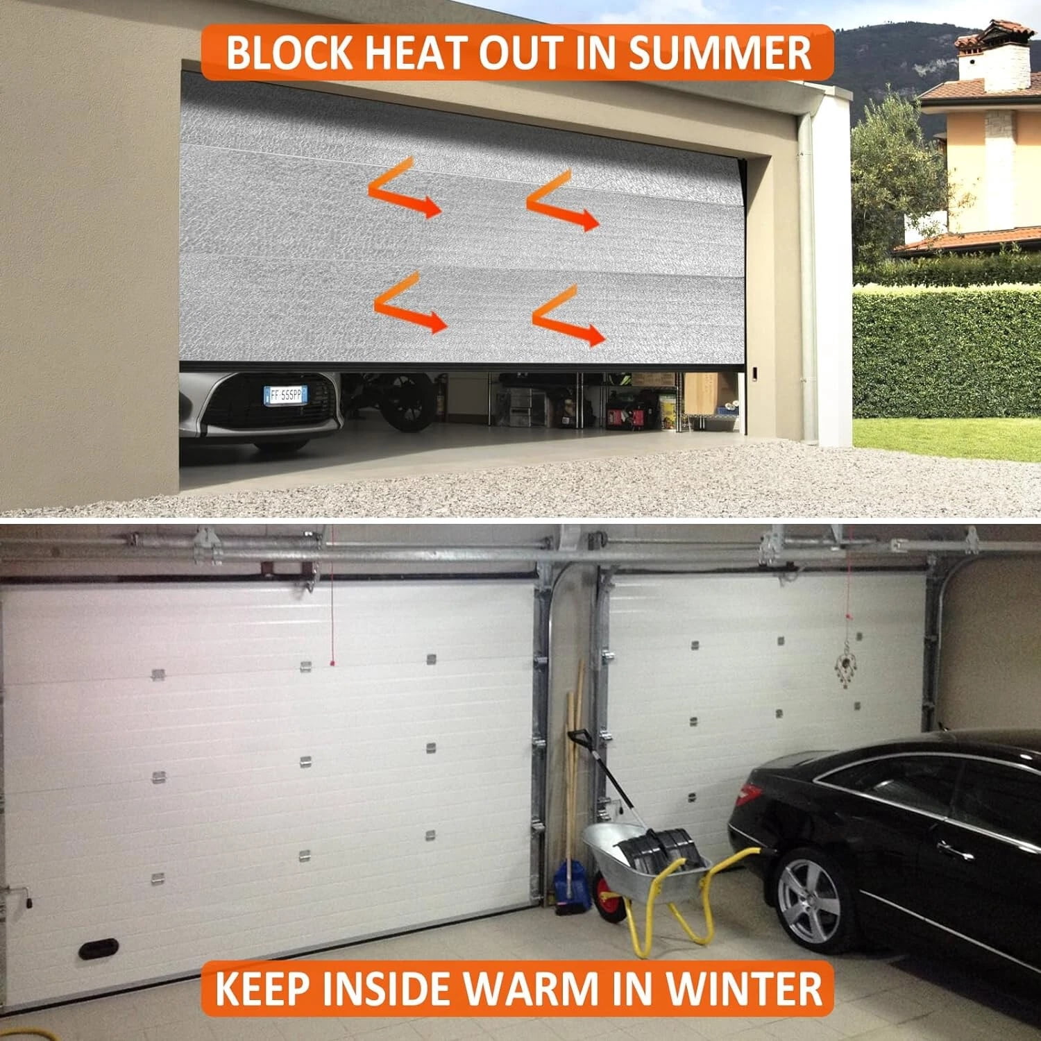 Garage Door Insulation Kit Fits 18' x 8' 4 Rolls Garage Door Insulation 24'x18'